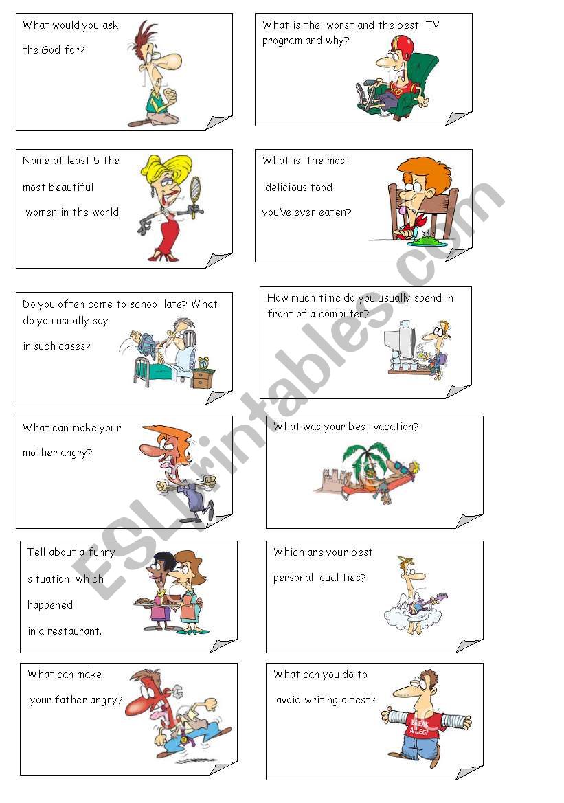 Communicative Game. Part 1 worksheet