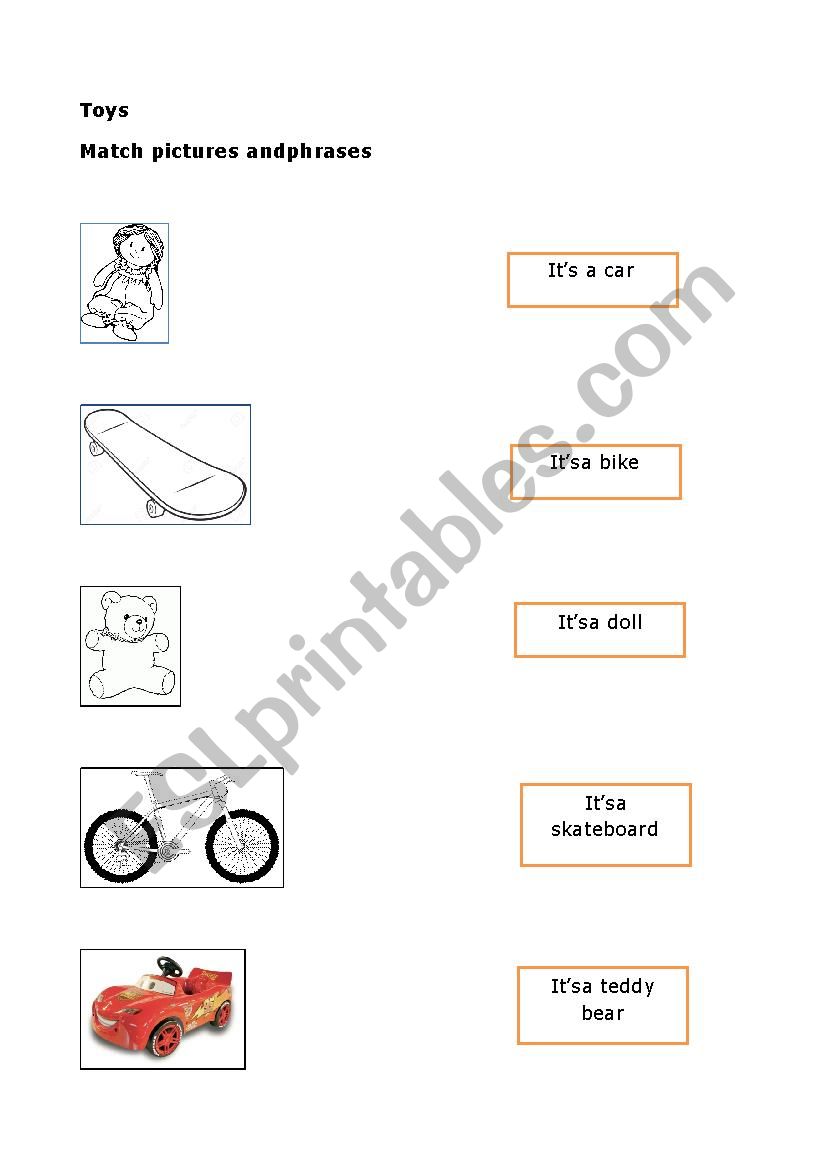 Toys worksheet