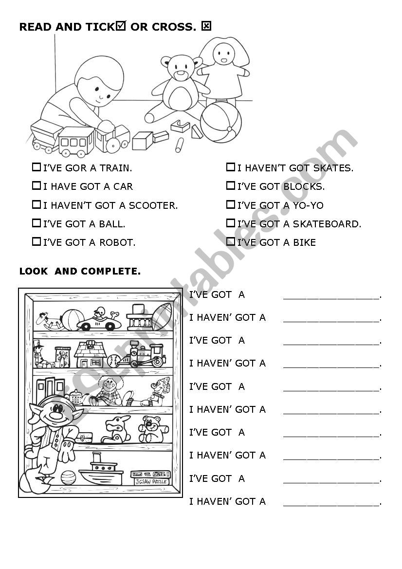 Toys, have-havent worksheet