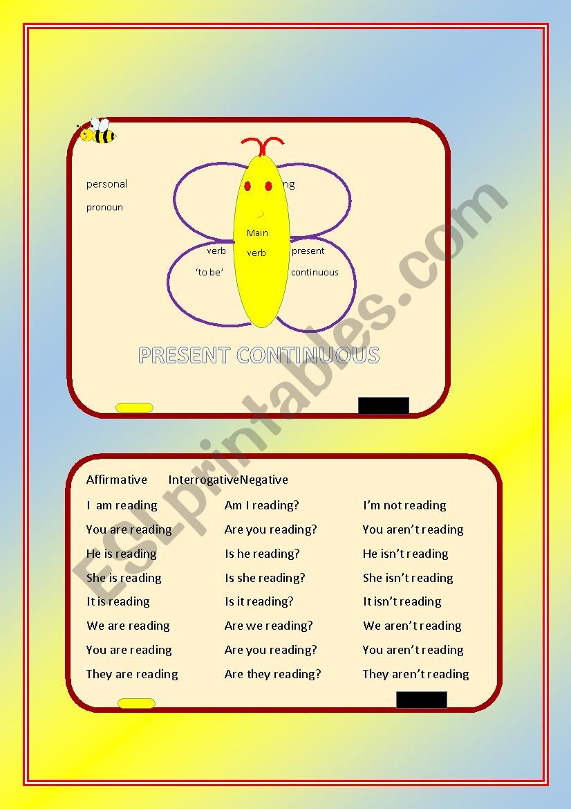 present continuous worksheet