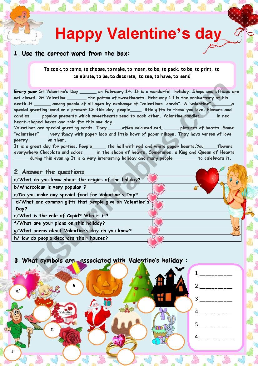 VALENTINES DAY!  worksheet