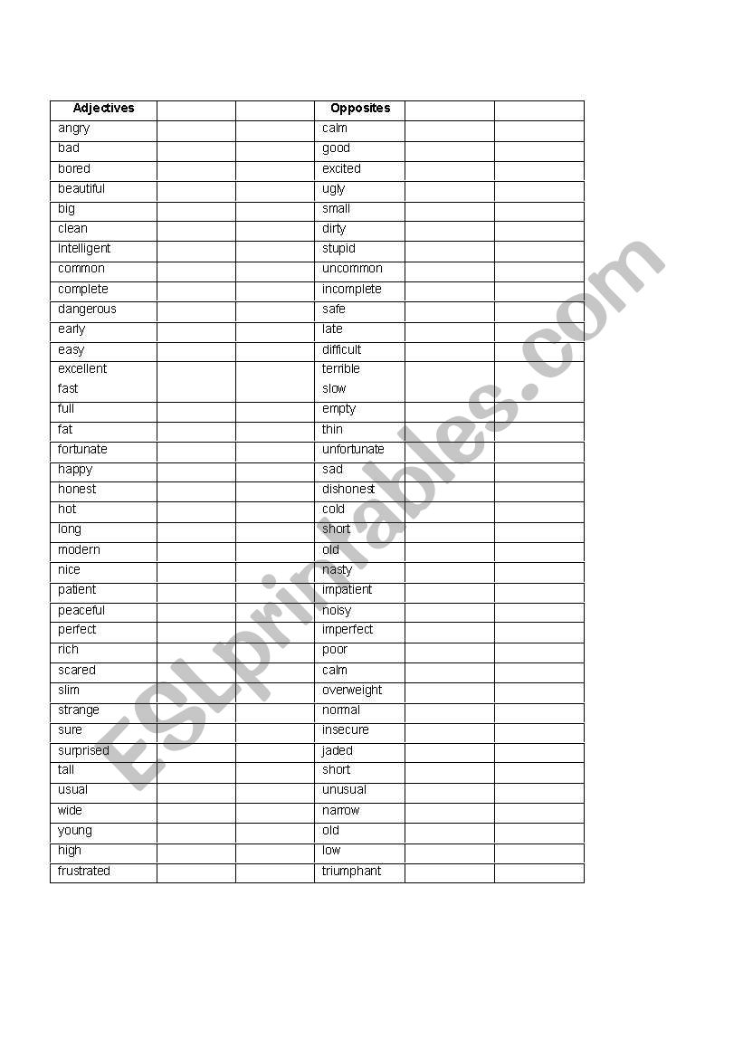 Describing Adjectives worksheet