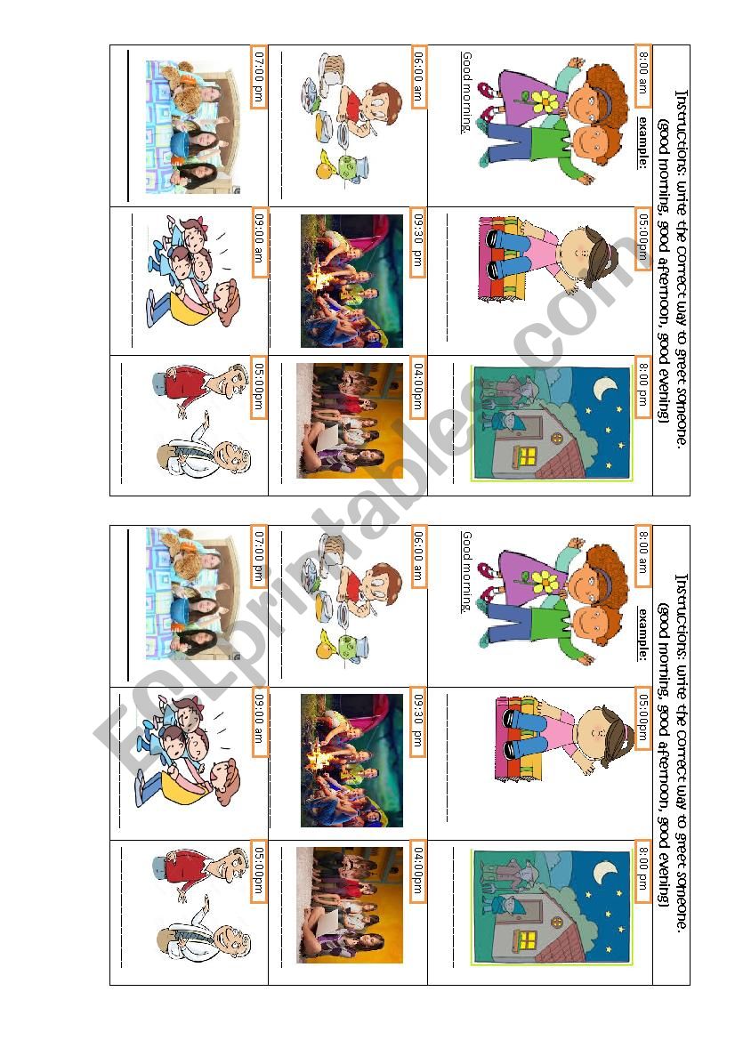 ways to say hello worksheet