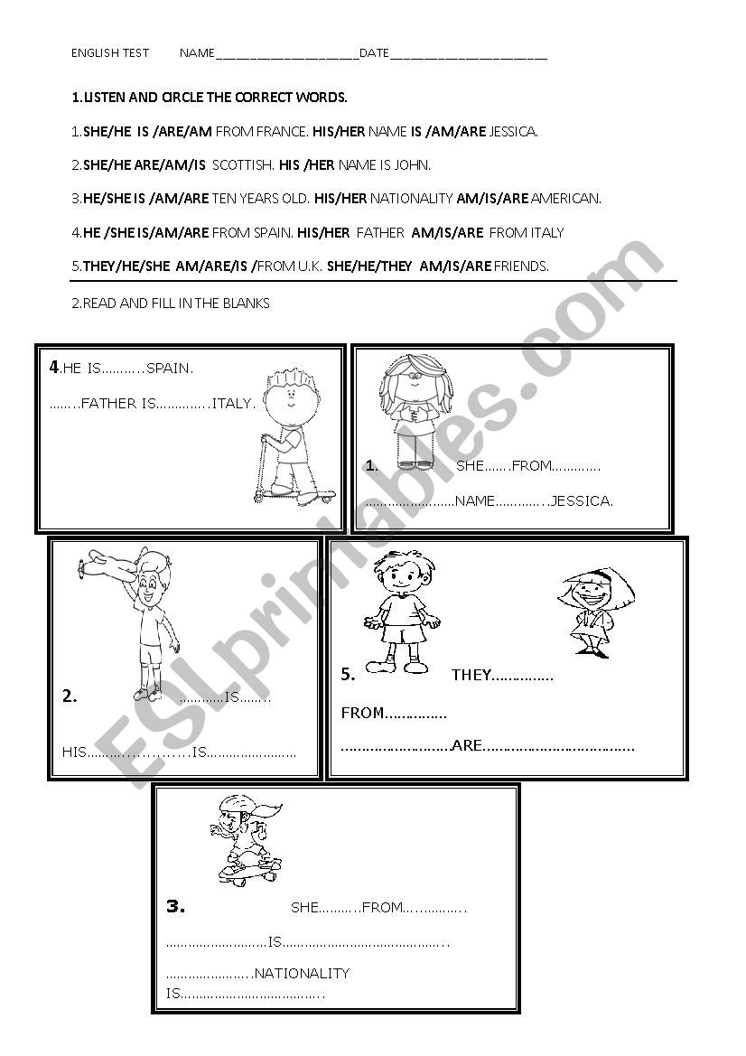 nationalities and countries test