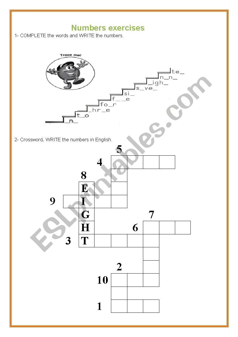 Numbers worksheet