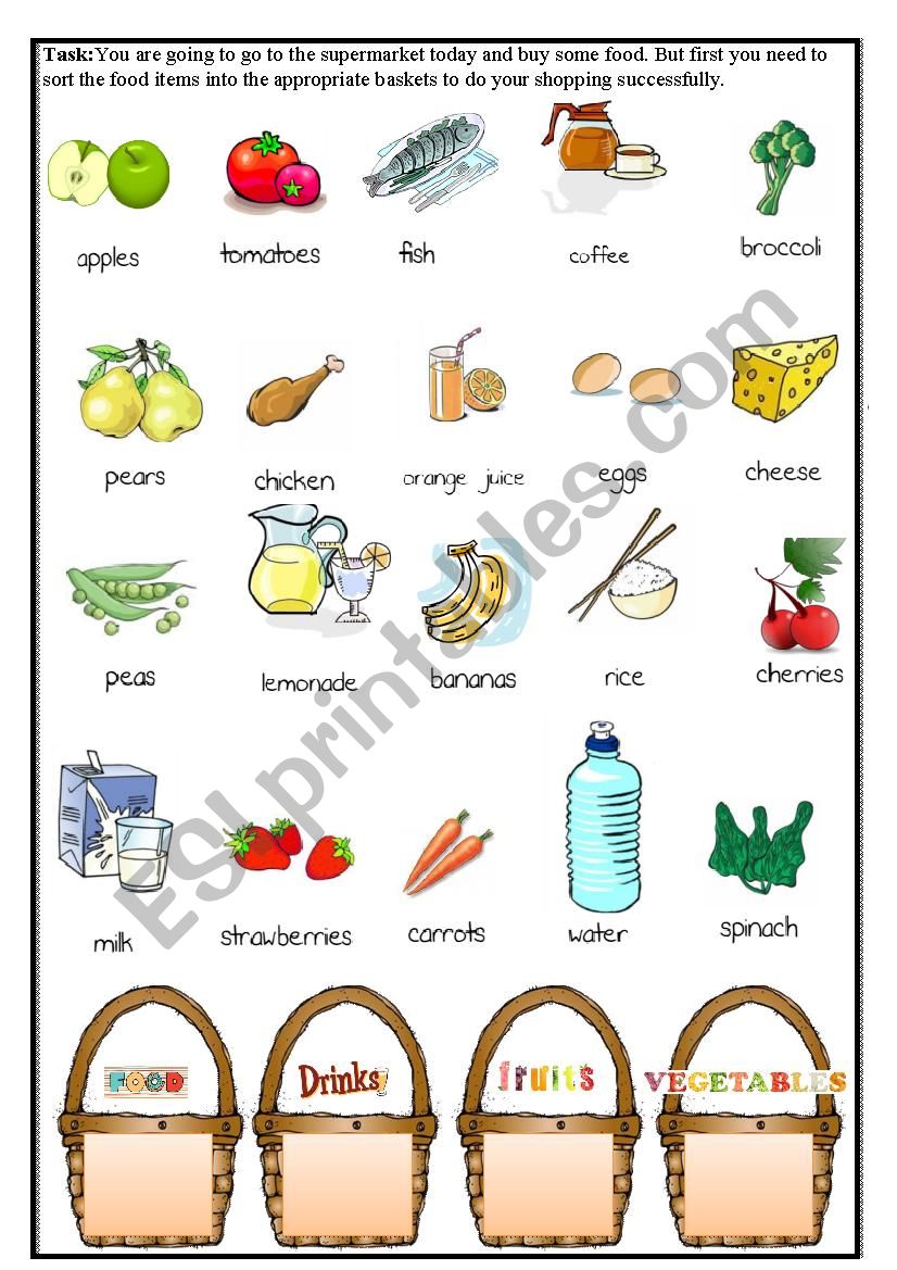 Food-vocabulary - ESL worksheet by snowwhite457
