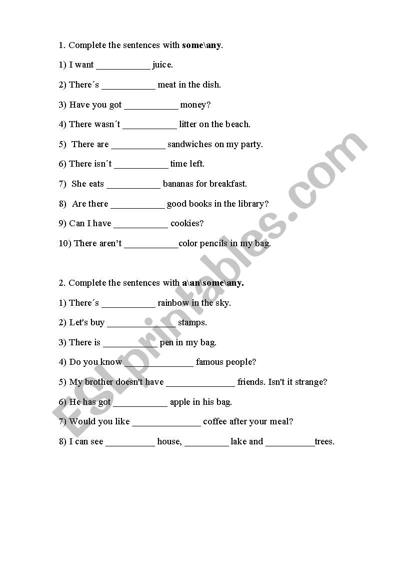 Some Any worksheet