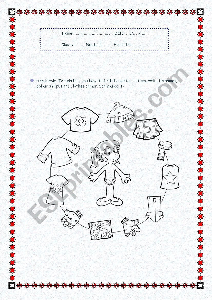 Clothes worksheet