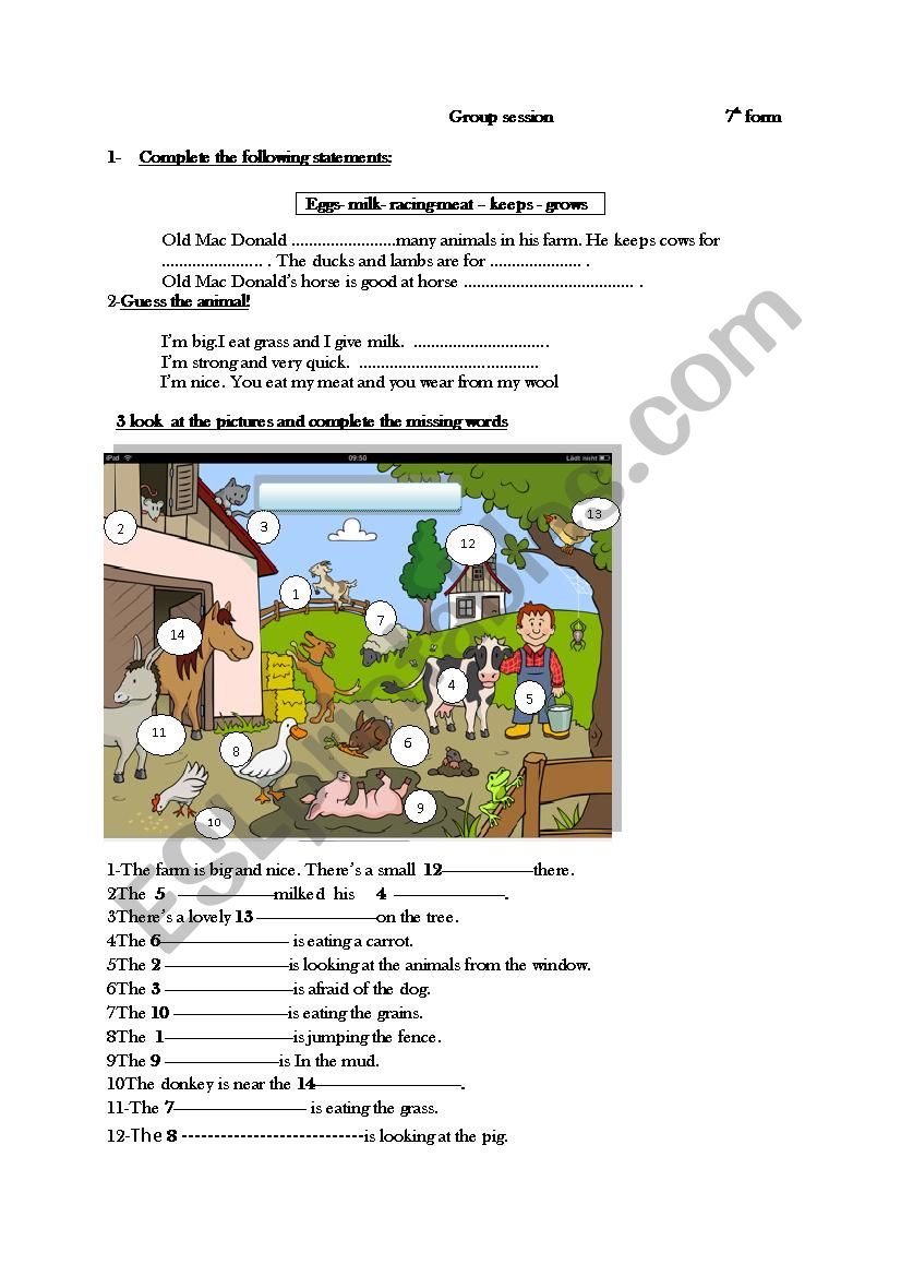 group session worksheet