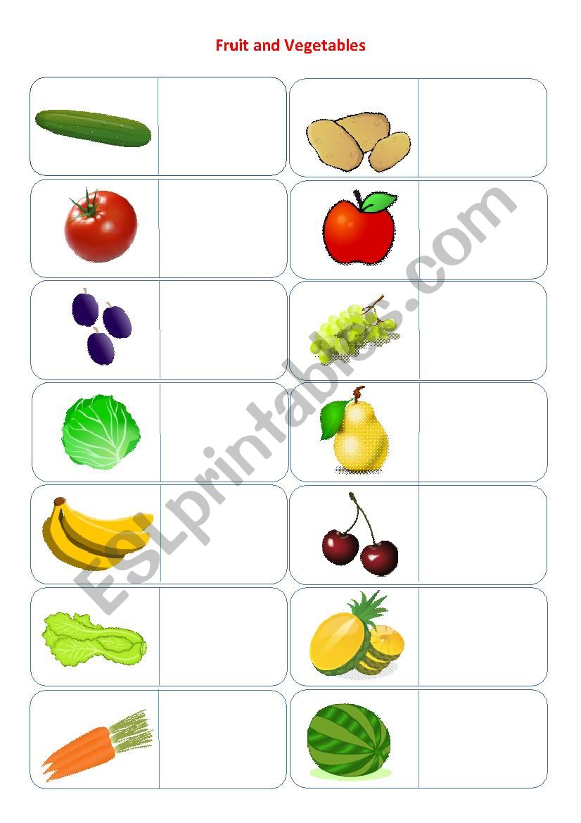 Fruit and Vegetables Poster worksheet