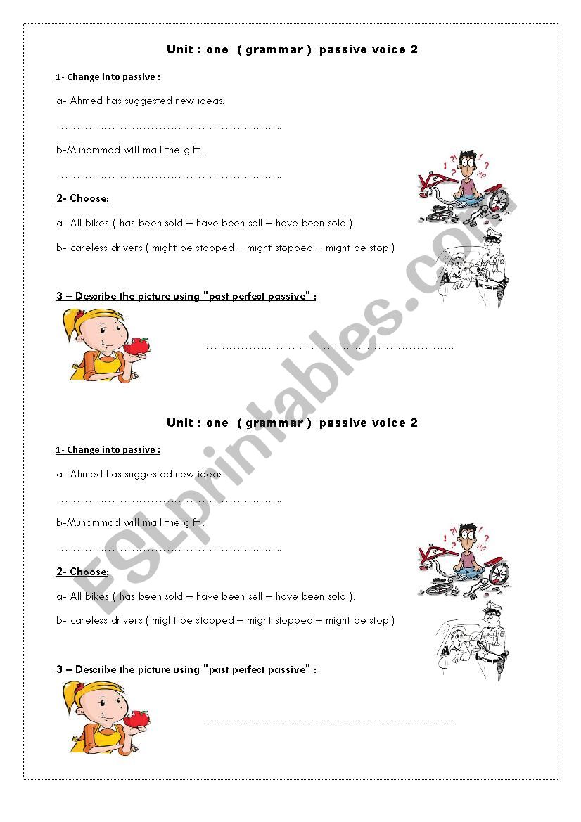 passive voice 2 worksheet