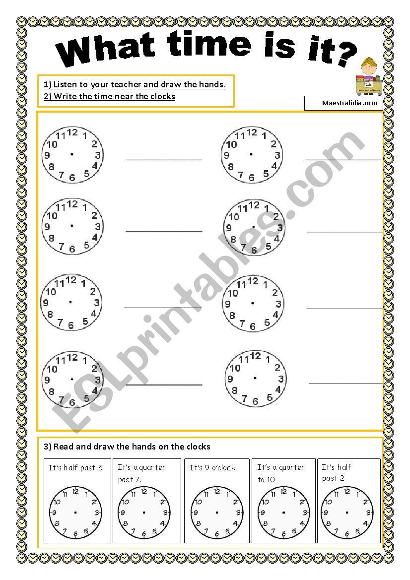 what time is it activities worksheet