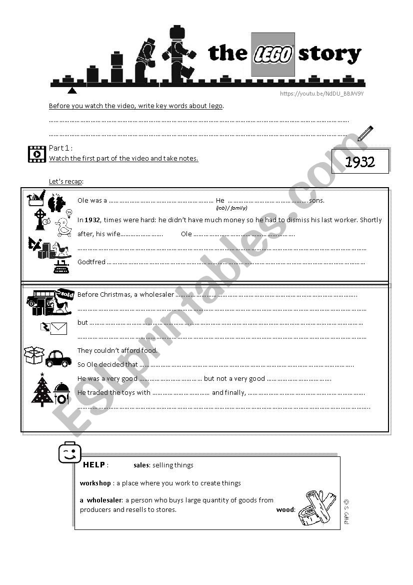 The LEGO story worksheet