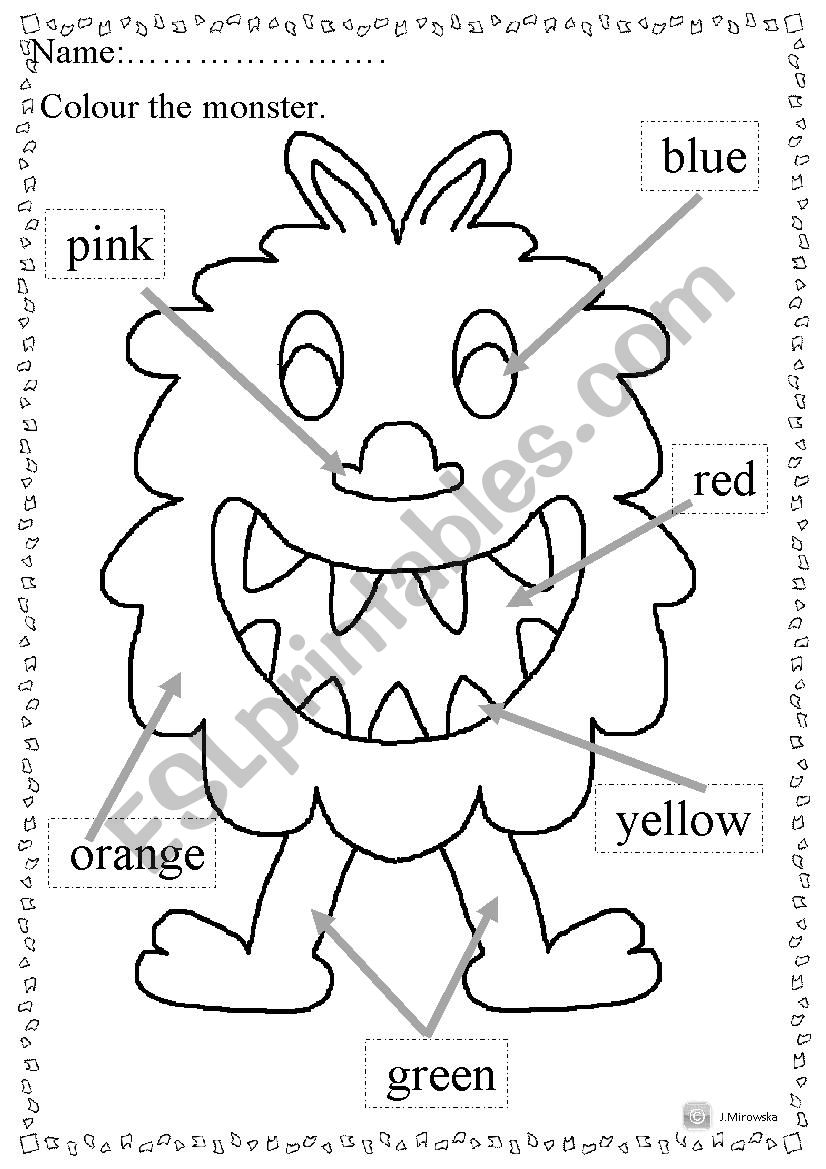 Draw a monster worksheet