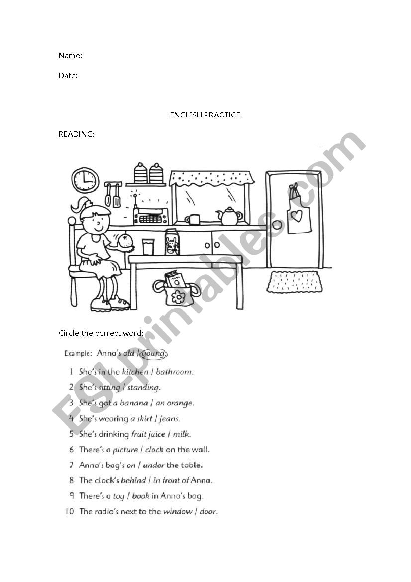 reading practice and verb have got