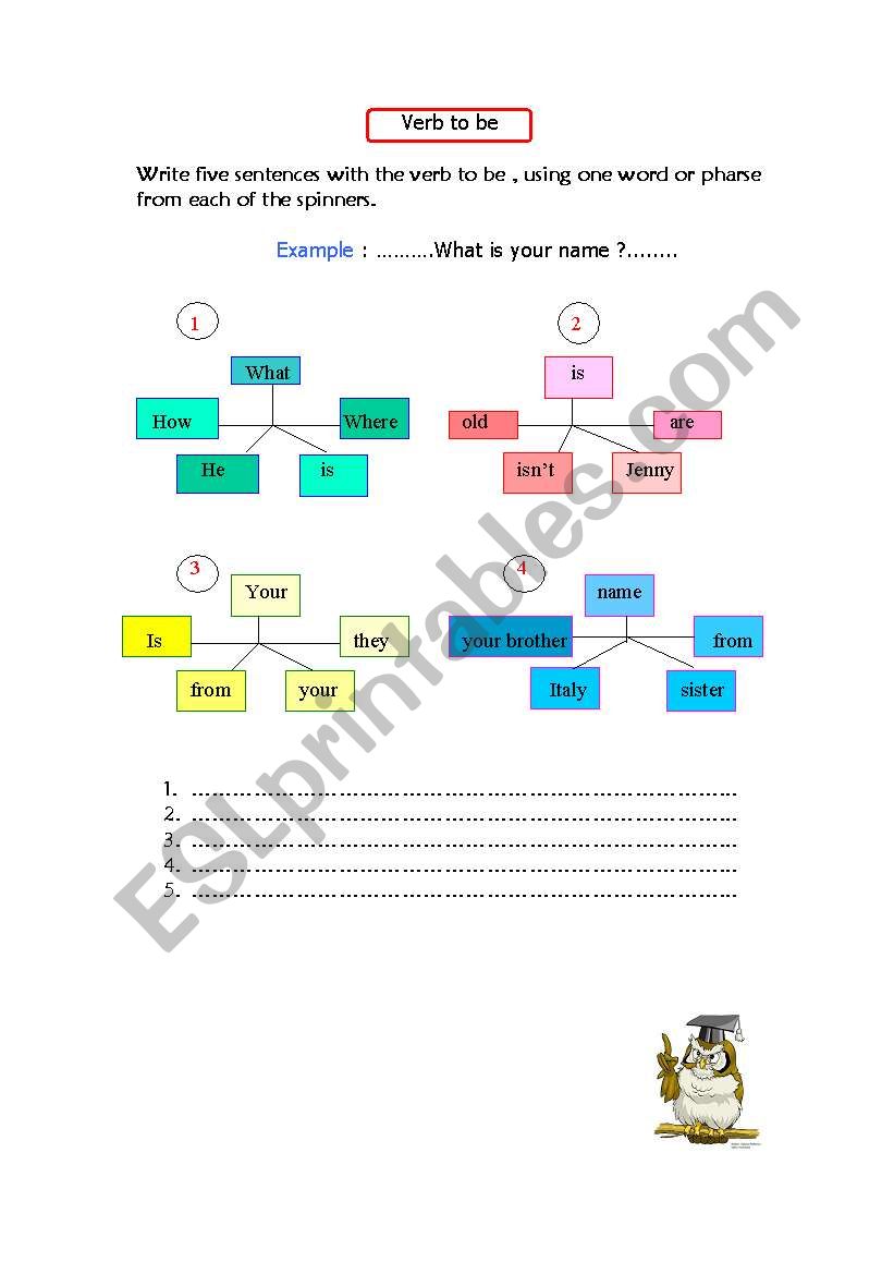 Write sentences with the verb to be.