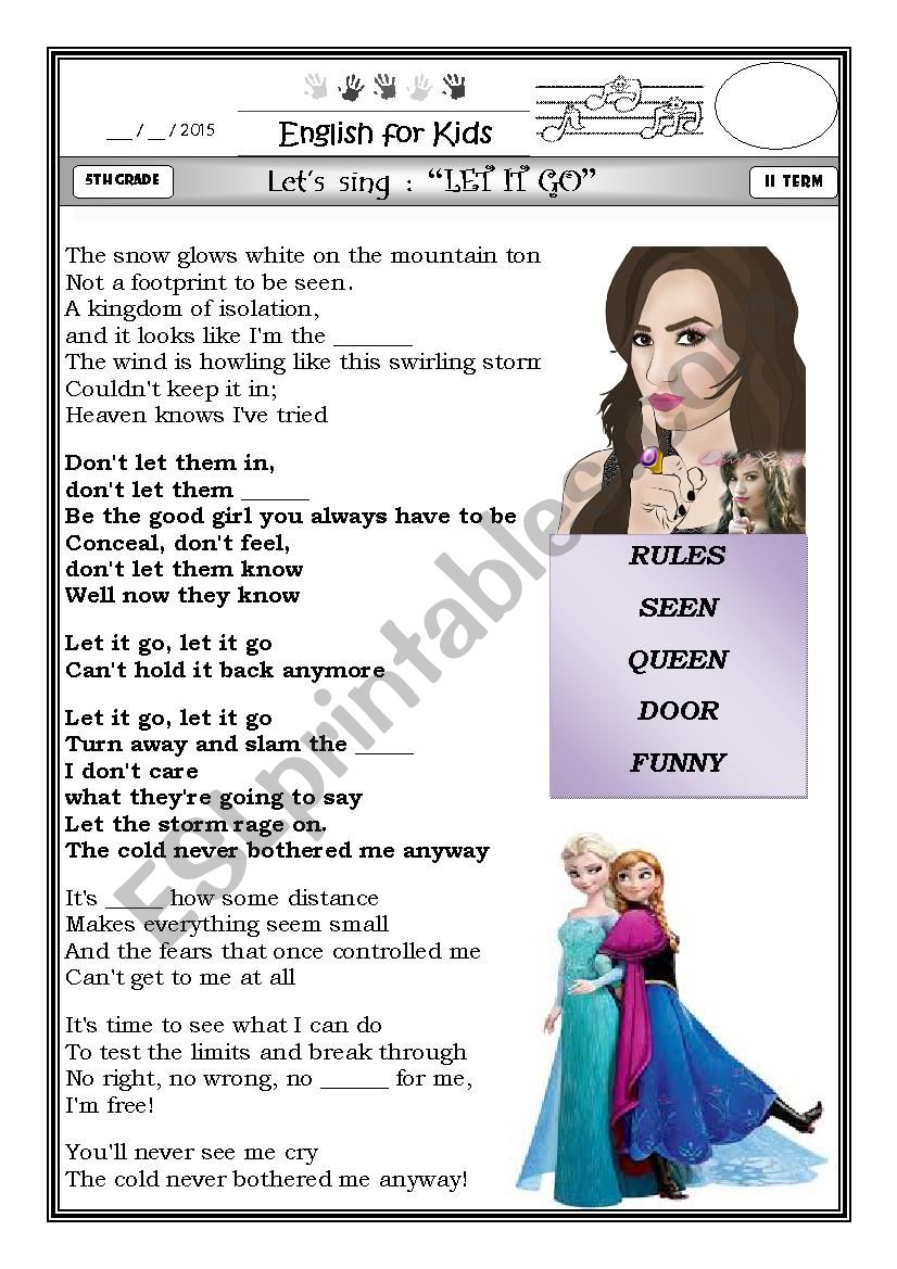 Frozen - this is me worksheet