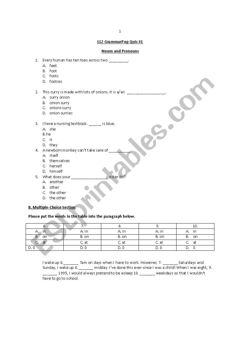 nouns-and-pronouns-quiz-esl-worksheet-by-zulfihan