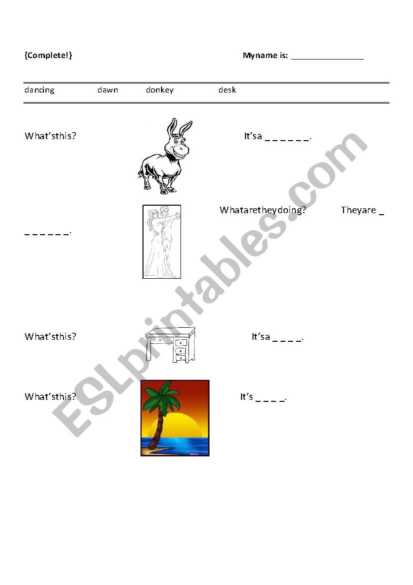 Practice words starting with D