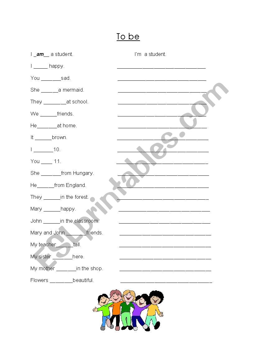 to be worksheet