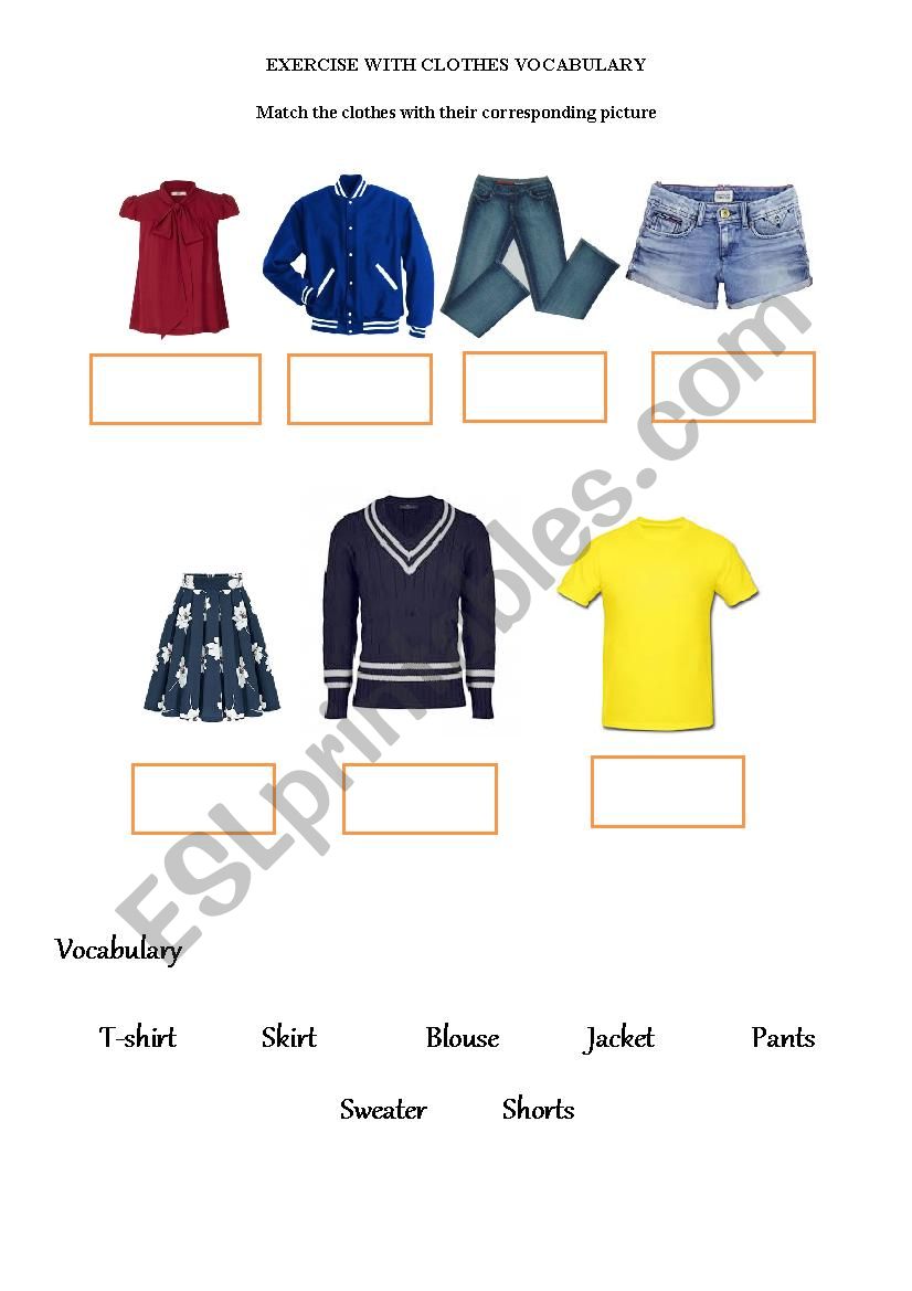 ClothesÂ´ Vocabulary worksheet