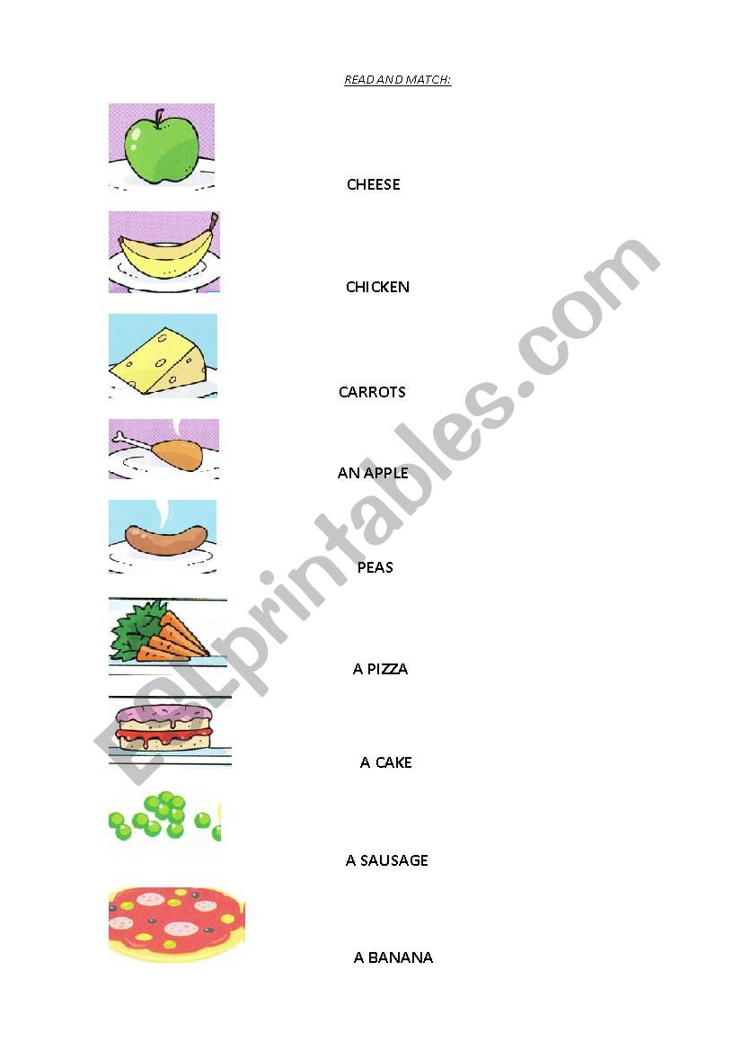 food worksheet