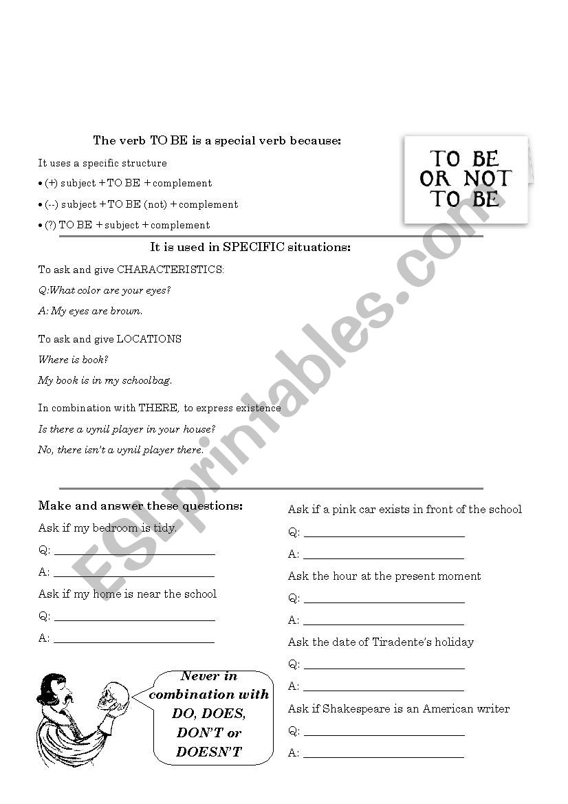 To Be or Not To Be worksheet