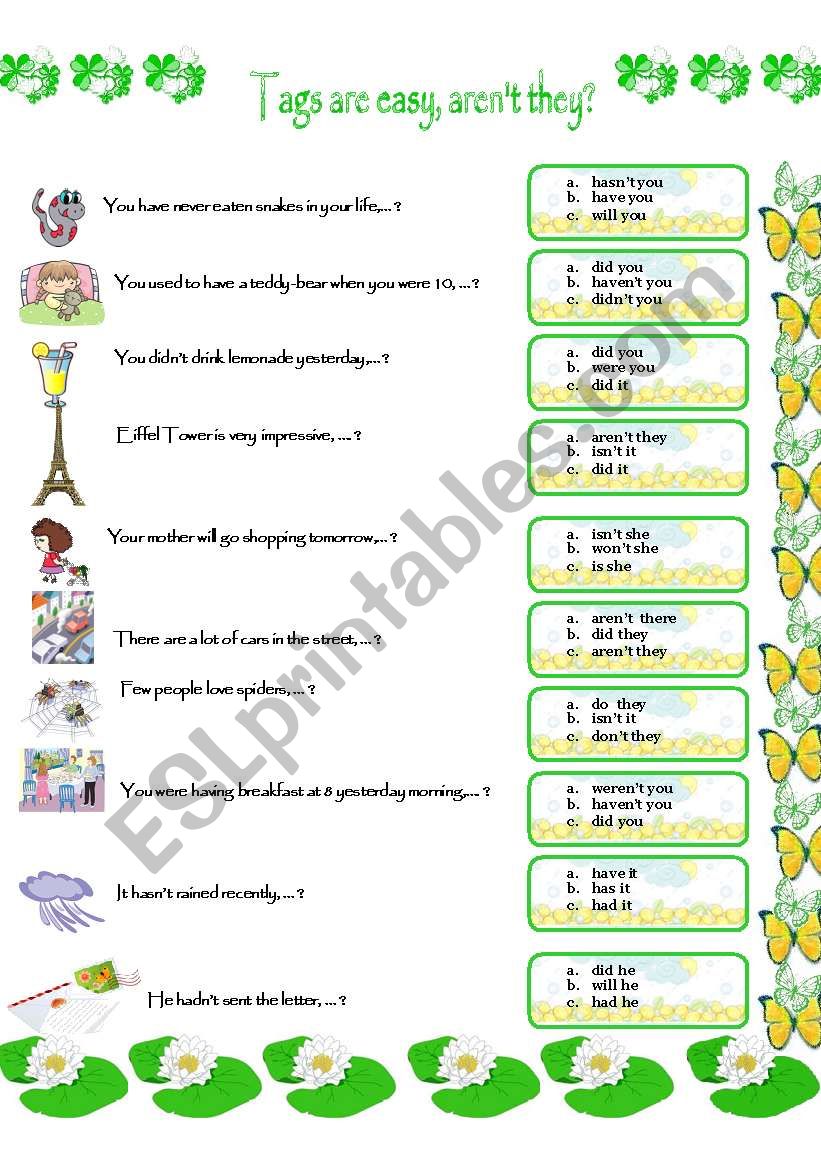 TAG QUESTIONS worksheet