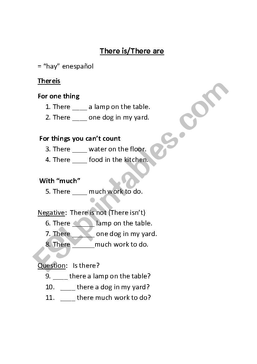 There is/There are Lesson worksheet