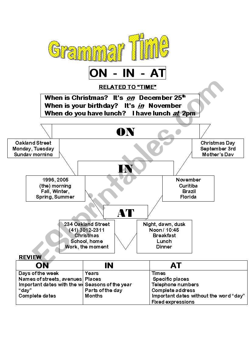 prepositions worksheet