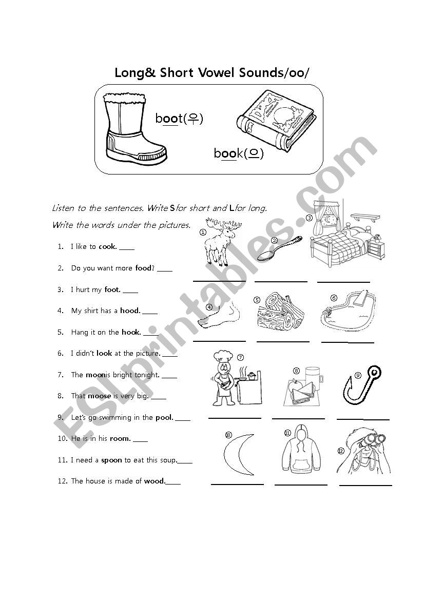 Long and Short Vowel Sounds /oo/
