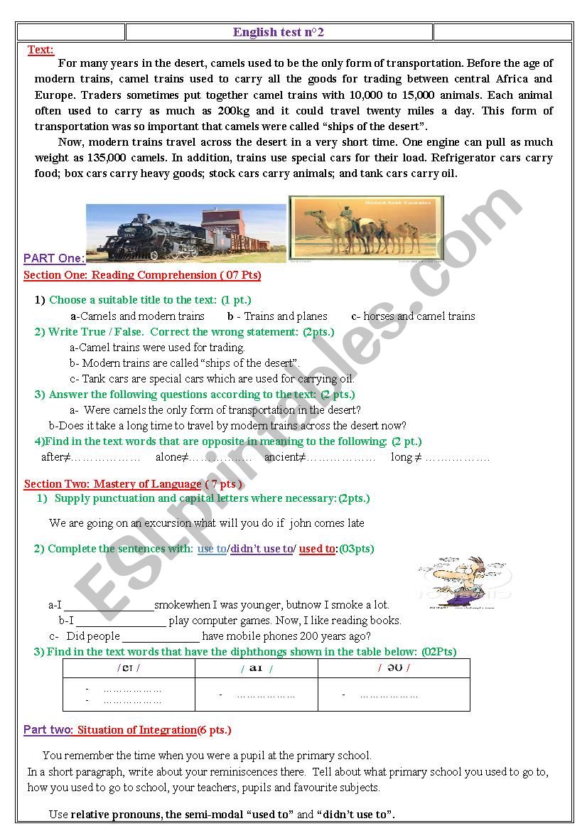 transport in the past and now worksheet