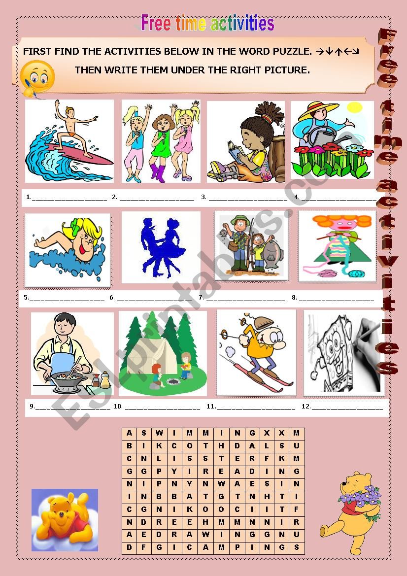 Hobbies worksheet