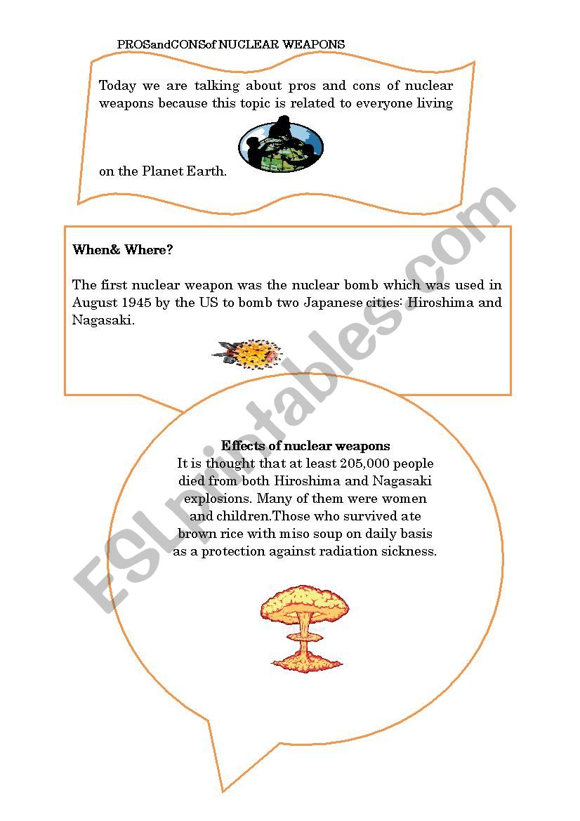 Pros and cons of nuclear weapons