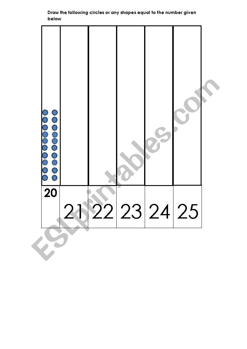 Numbers 21 25 Worksheet