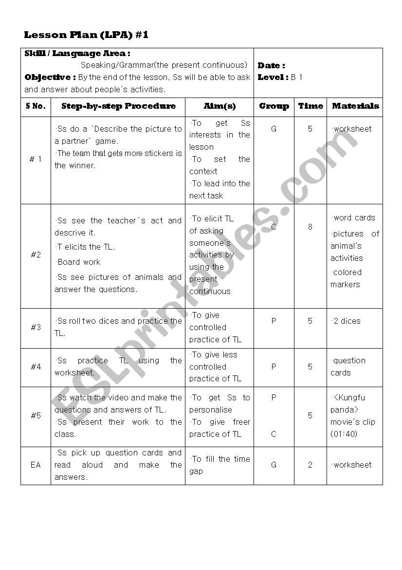 the present continuous worksheet