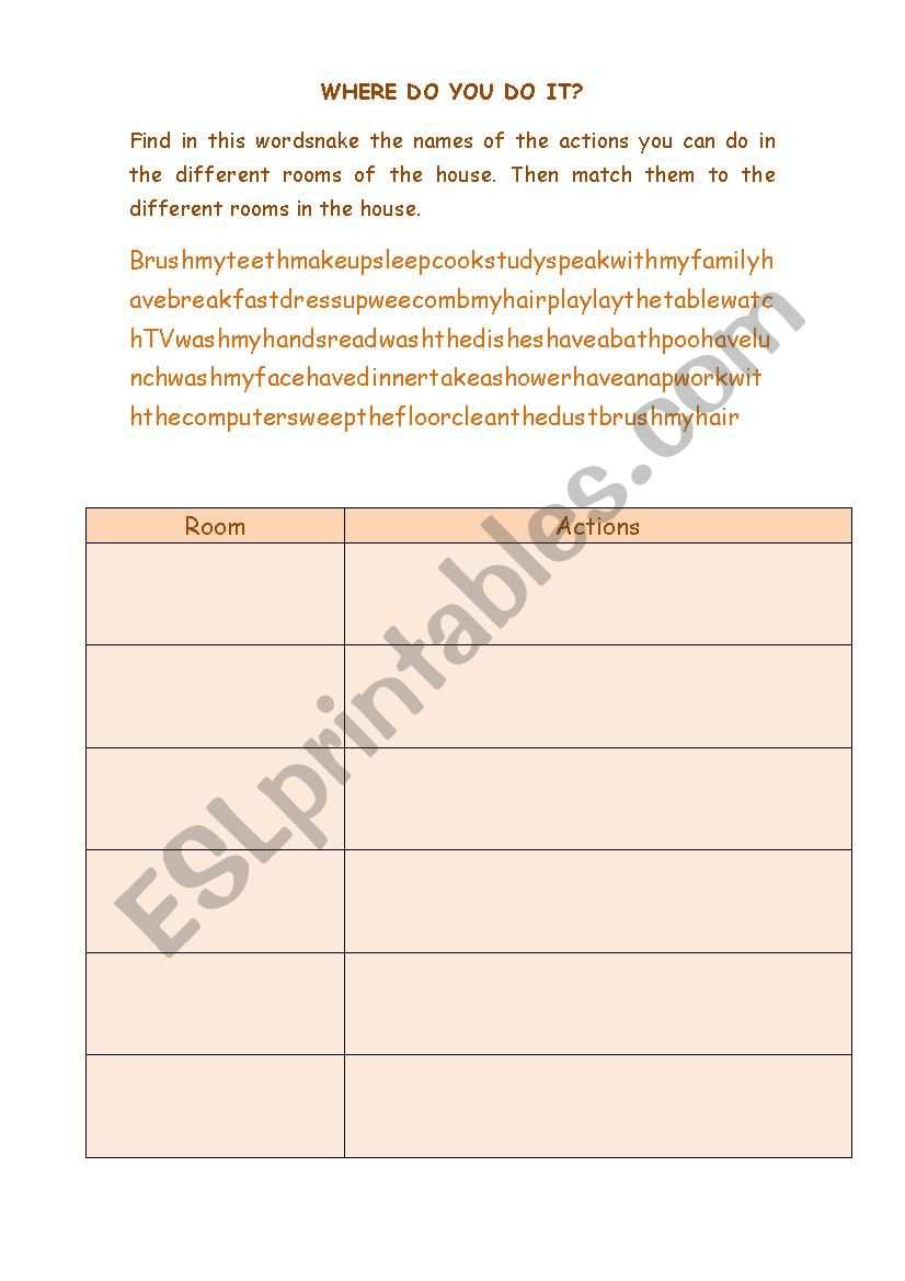 DAILY ROUTINES worksheet