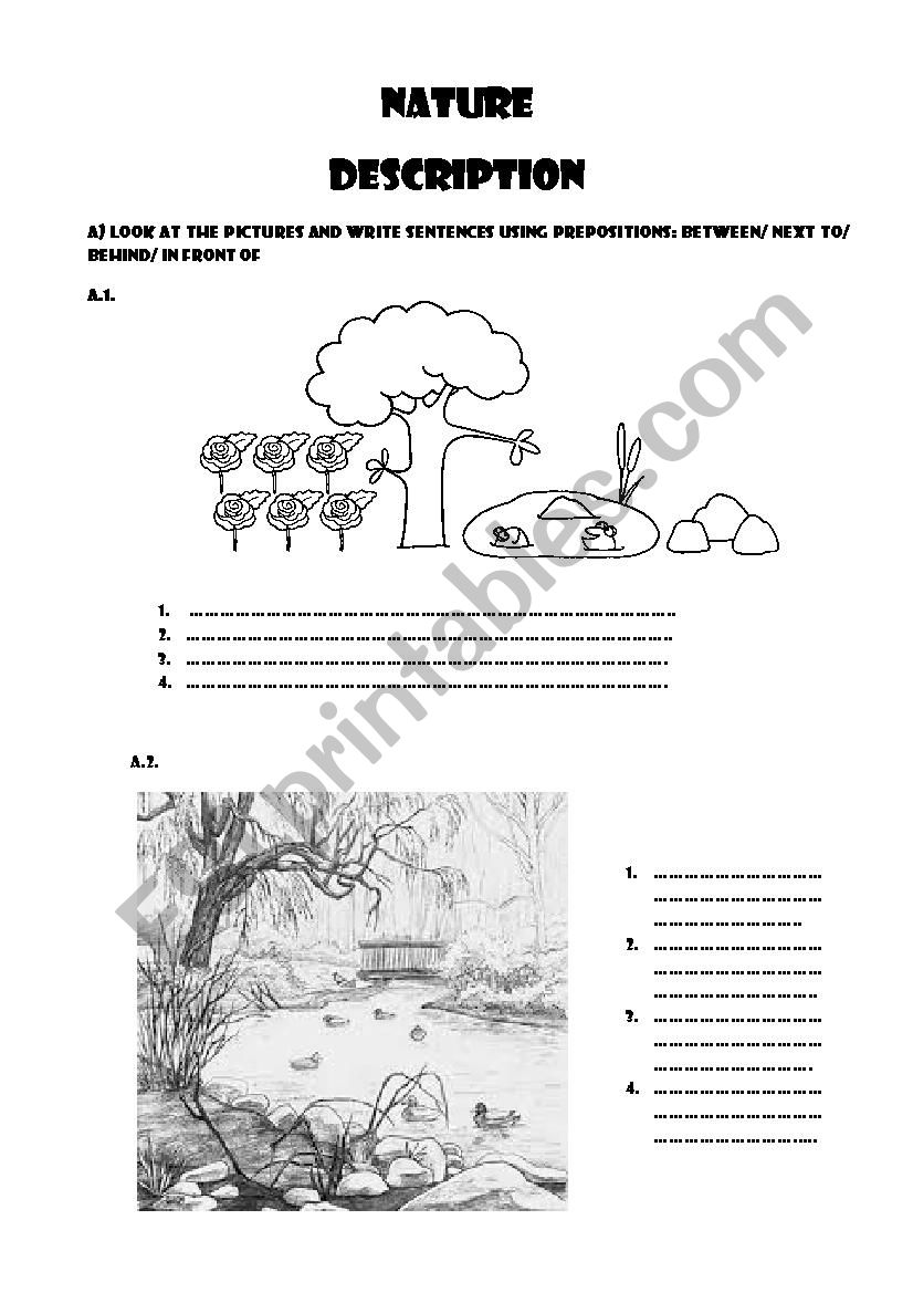 describing nature worksheet