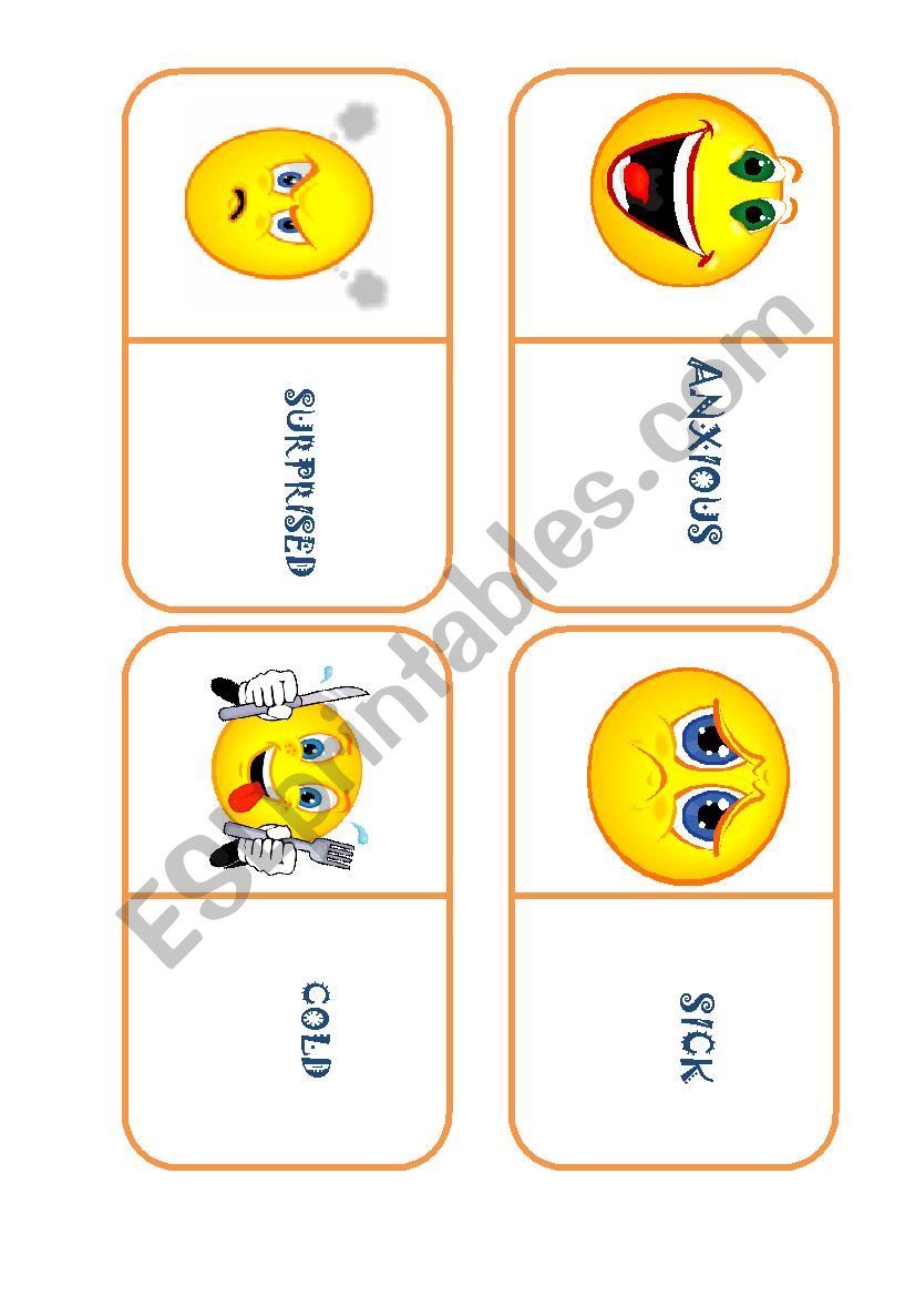 feelings dominoes worksheet