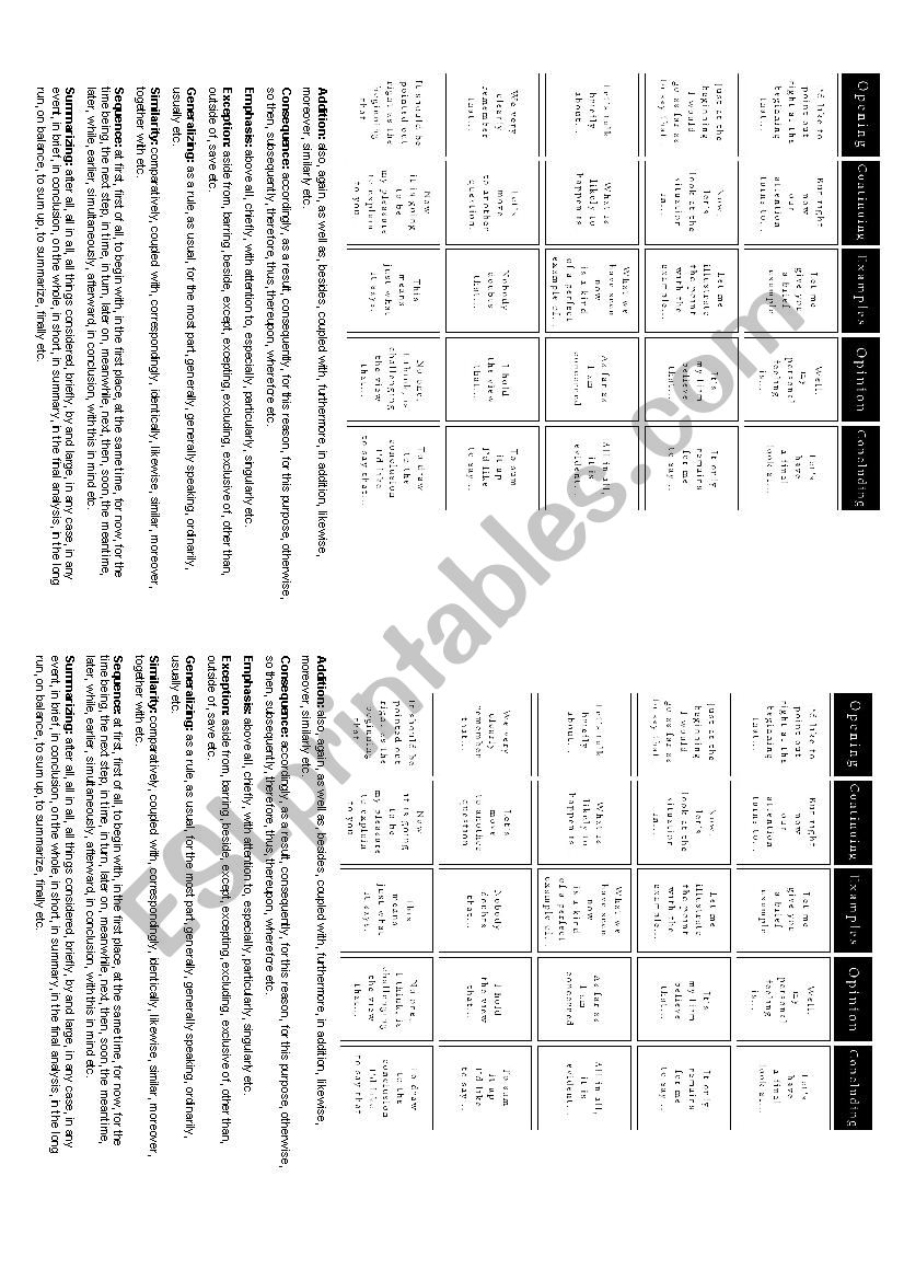 speaking phrases worksheet