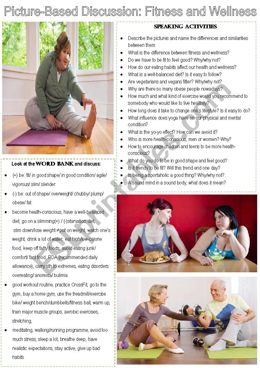 picture-based discussion: fitness and wellness