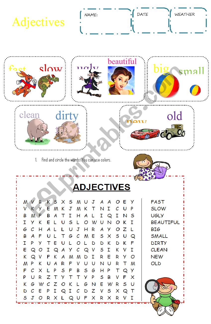 Adjectives  worksheet