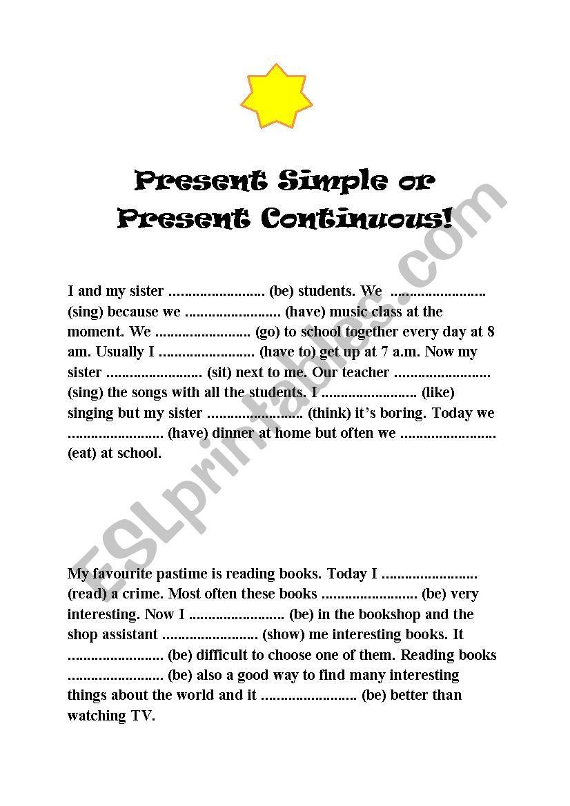 Present Simple or Present Continuous