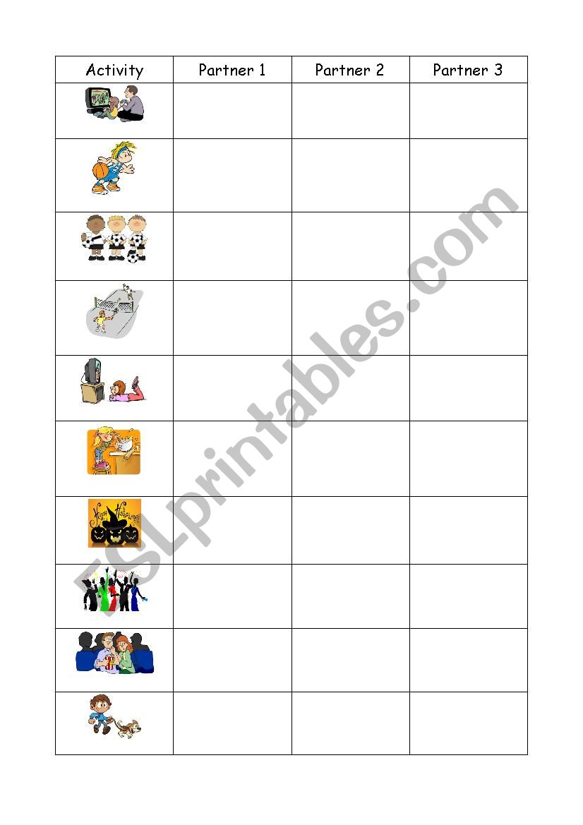 Halloween Break Pairwork Preterit Yes/No questions Short answers