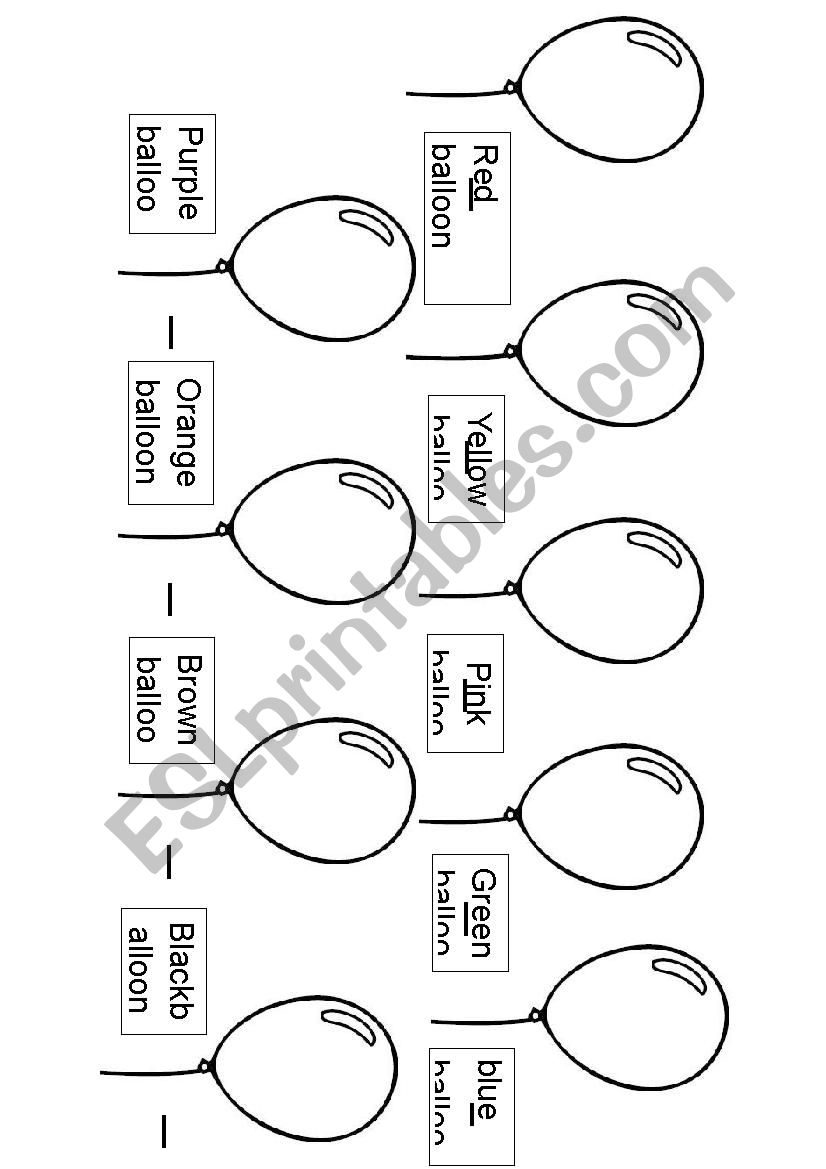 Color balloons worksheet