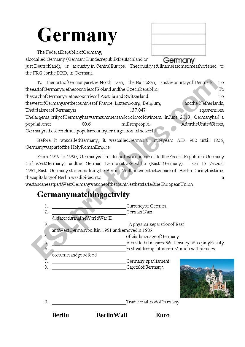 Germany worksheet