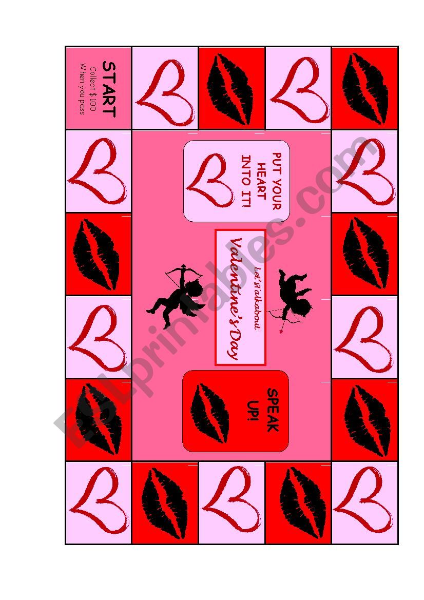 ValentineÂ´s Day Conversation Board Game