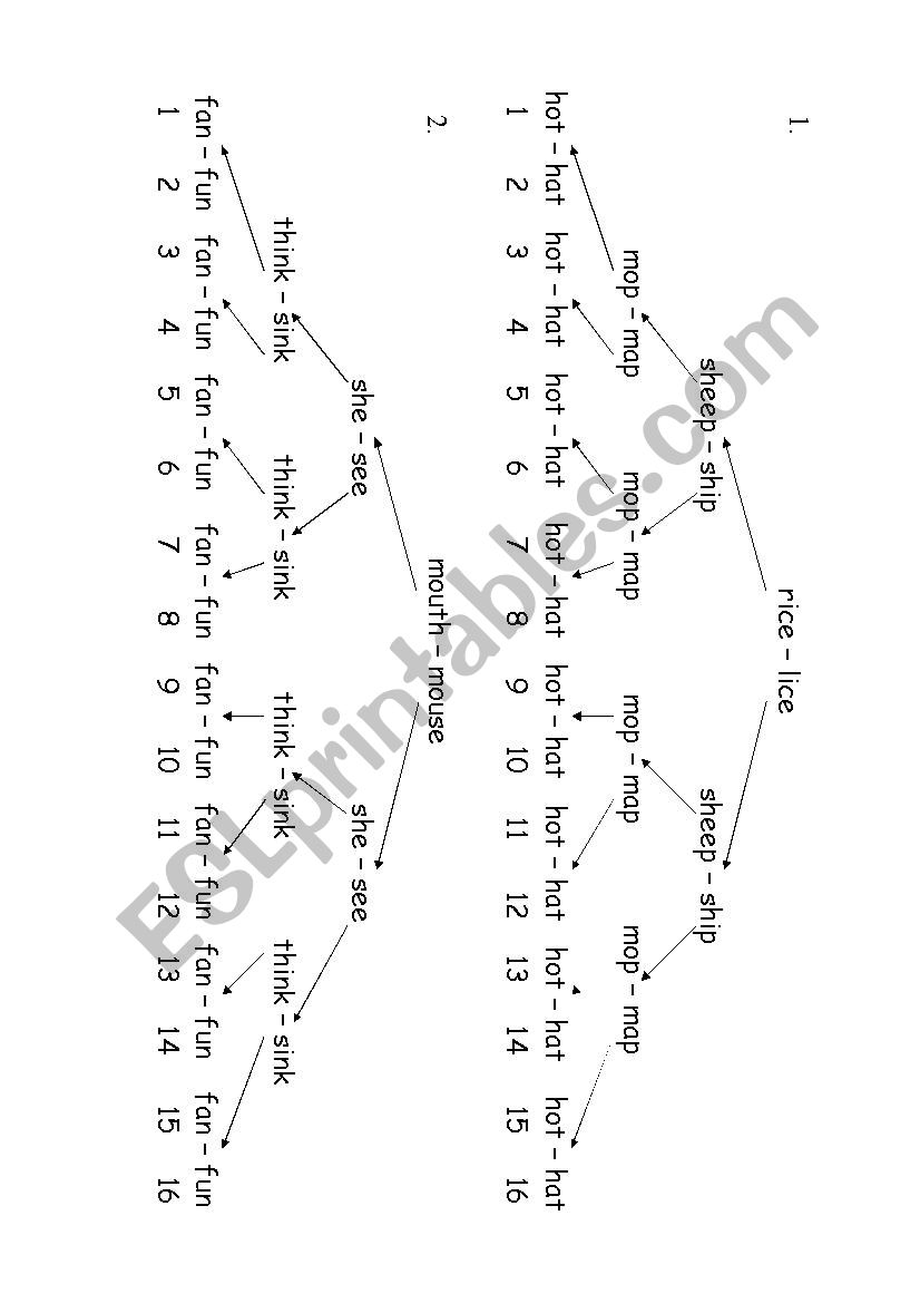 Word Pronunciation Tree - Listening Activity