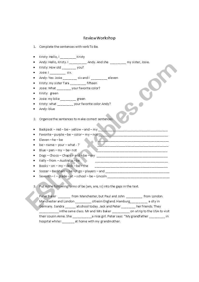 Simple Present  worksheet