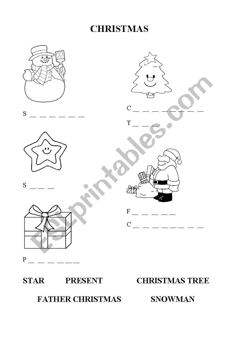 christmas sheet worksheet